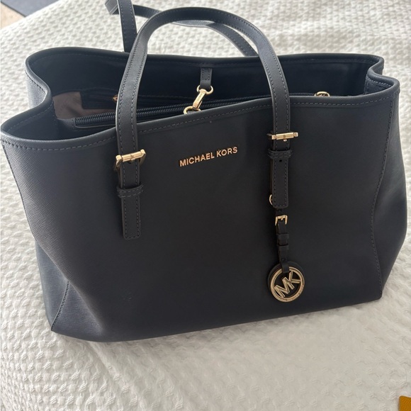 Michael Kors Black Tote with Gold Accents - Picture 1 of 3